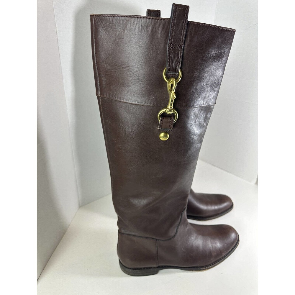 Coach Martta Tall Riding Boots Brown Leather Shoes Women's Size 8.5 B - Picture 7 of 16